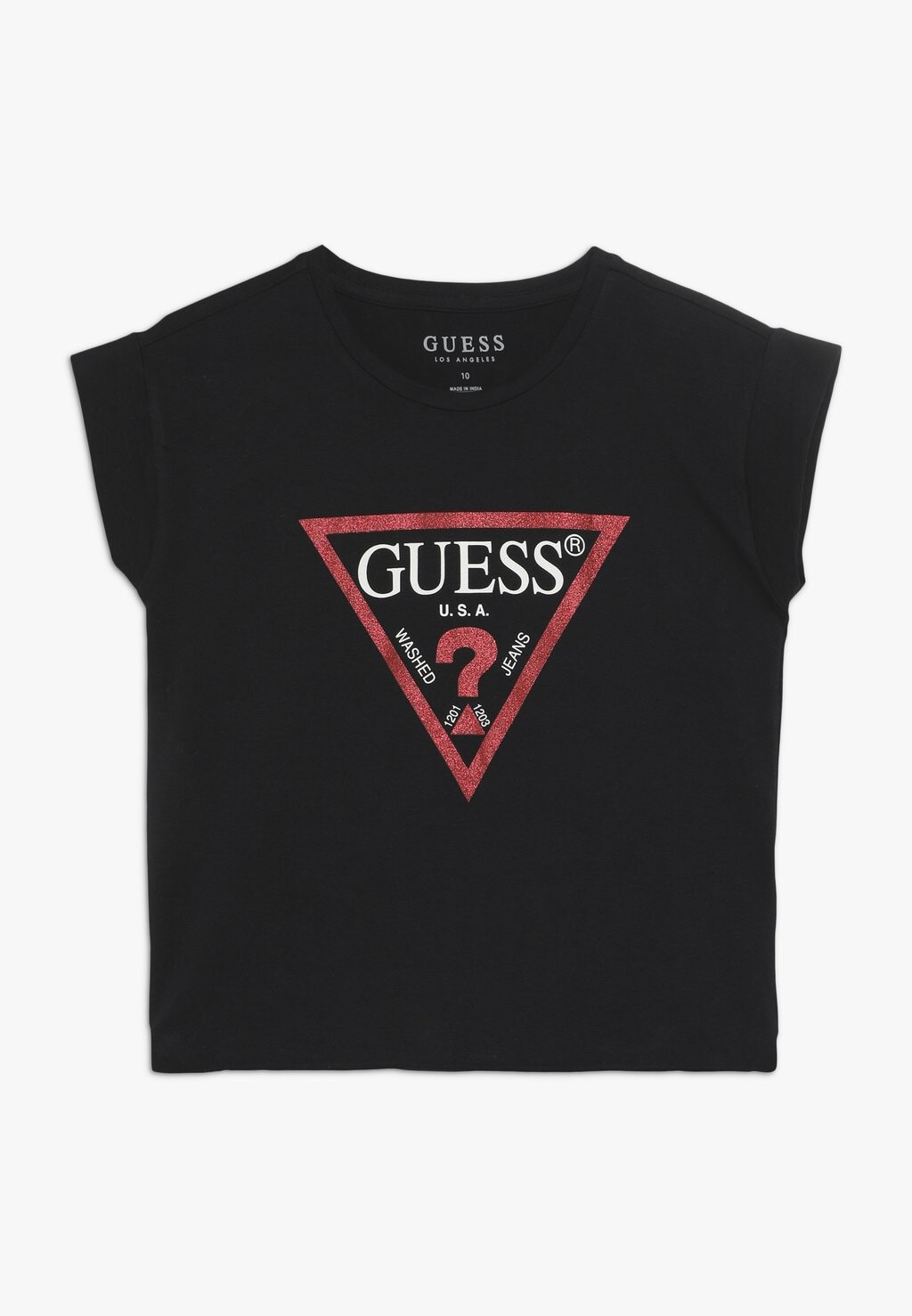 

Футболка с принтом Junior Cropped Core Guess, цвет jet black