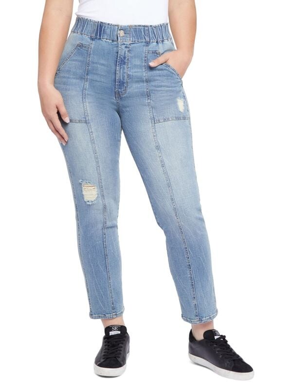 

Прямые джинсы с высокой посадкой bryant Seven7 Light wash blue