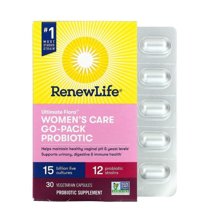 Комплексная добавка для женщин, пробиотик Ultimate Flora, 15 млрд живых культур, 30 вегетарианских капсул, Renew Life