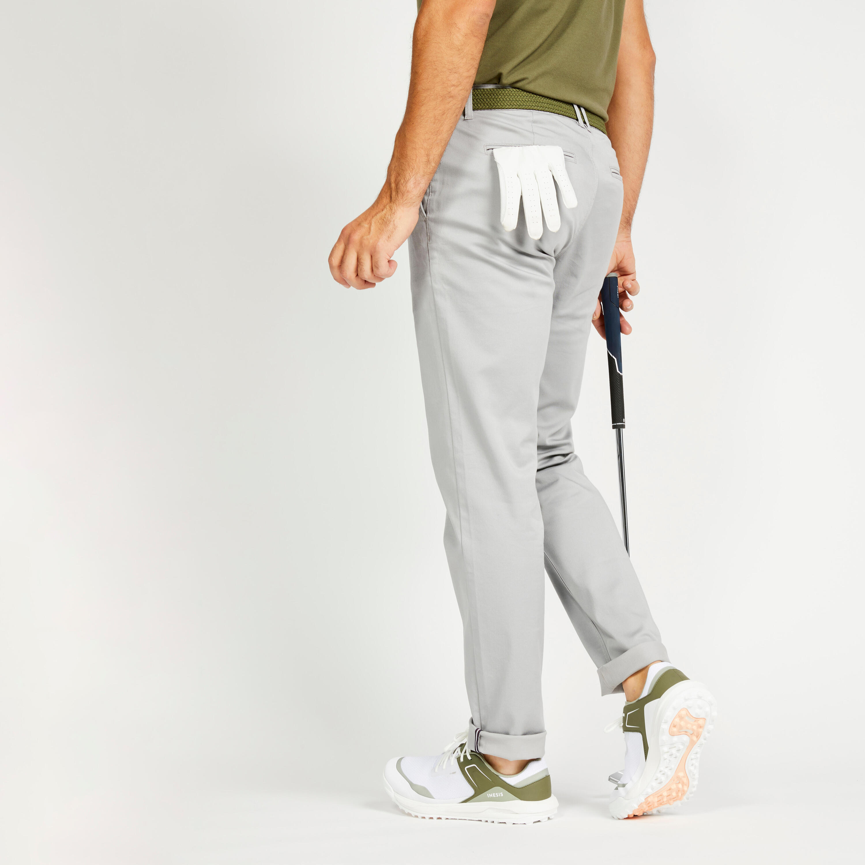 Мужские брюки чинос - MW500 серый INESIS, ледяной серый – заказать из-зарубежа в «CDEK.Shopping»