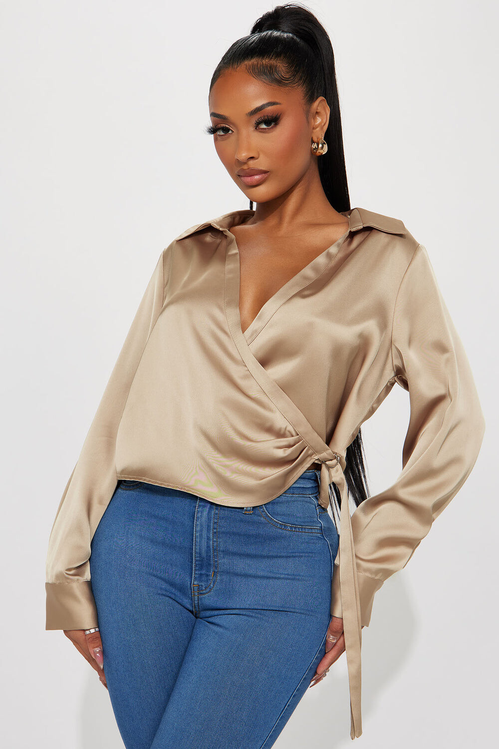 

Топ Fashion Nova IT10976, серо-коричневый