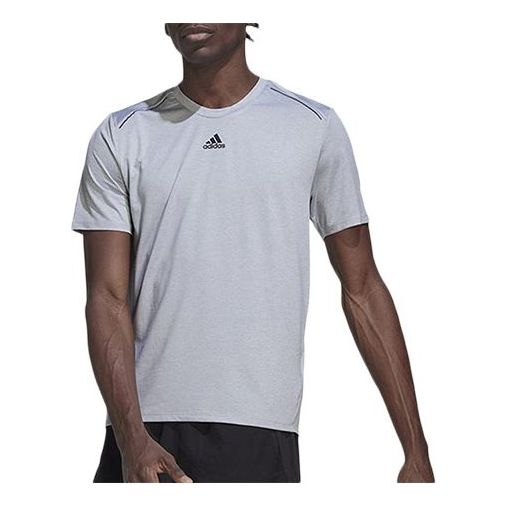 Футболка Men's adidas Hiit Cool Tee Athleisure Casual Sports Logo Round Neck Short Sleeve Gray T-Shirt, серый
