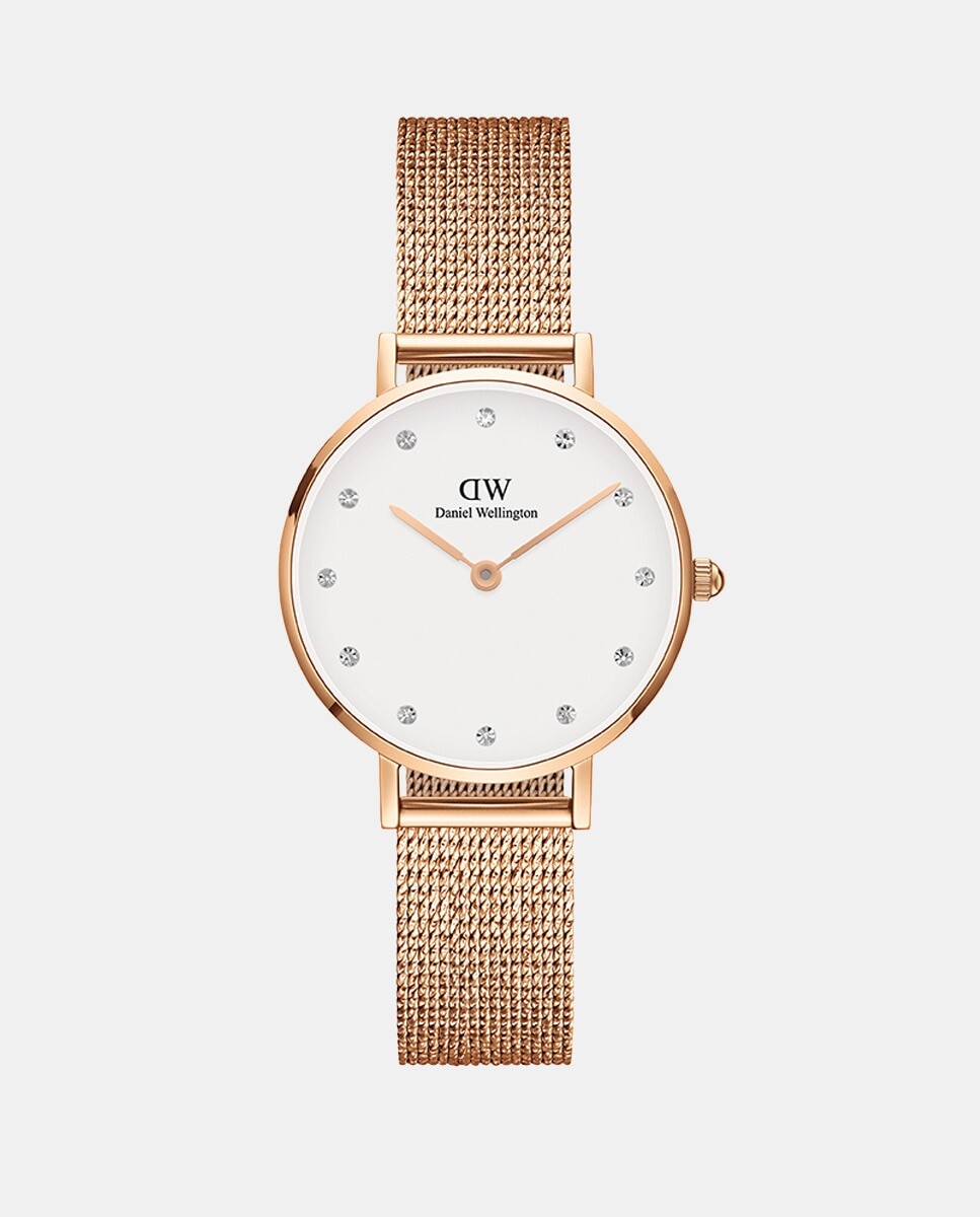 

Petite-Lumine Pressed DW00100528 Женские часы с розовой стальной сеткой Daniel Wellington, розовый