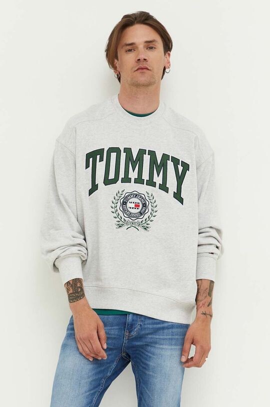 

Хлопковая толстовка Tommy Jeans, серый