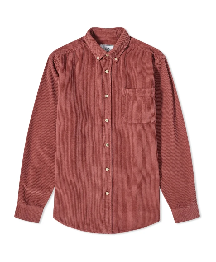 

Бордо вельветовая рубашка с карбамидными пуговицами Portuguese Flannel, коричневый