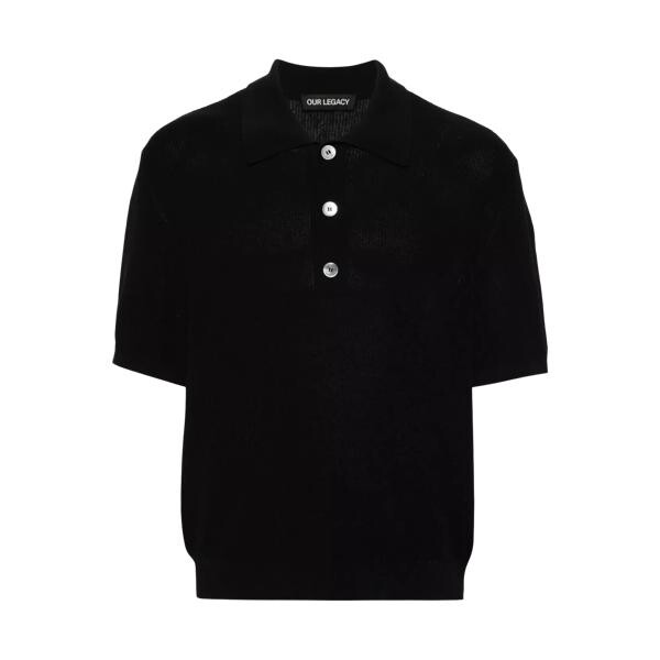

Футболка geripptes poloshirt black black Our Legacy, черный