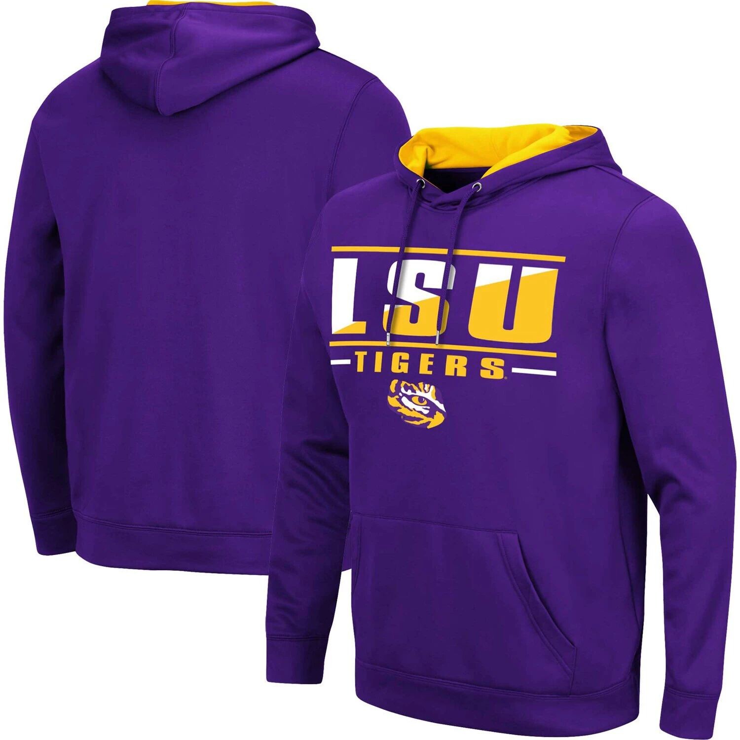 

Мужской фиолетовый пуловер с капюшоном LSU Tigers Slash Stack 2.0 Colosseum