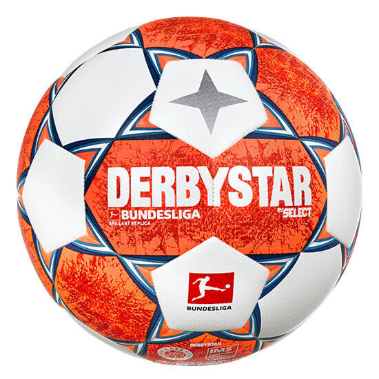 

Мяч DERBY STAR Football Bundesliga Replica v21 Derbystar, красный/белый/синий
