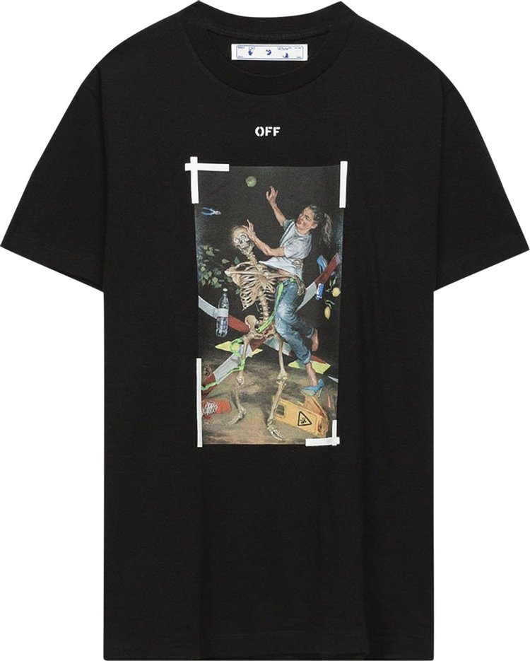 Футболка Off-White Pascal Print Slim Tee 'Black/White', черный - фото