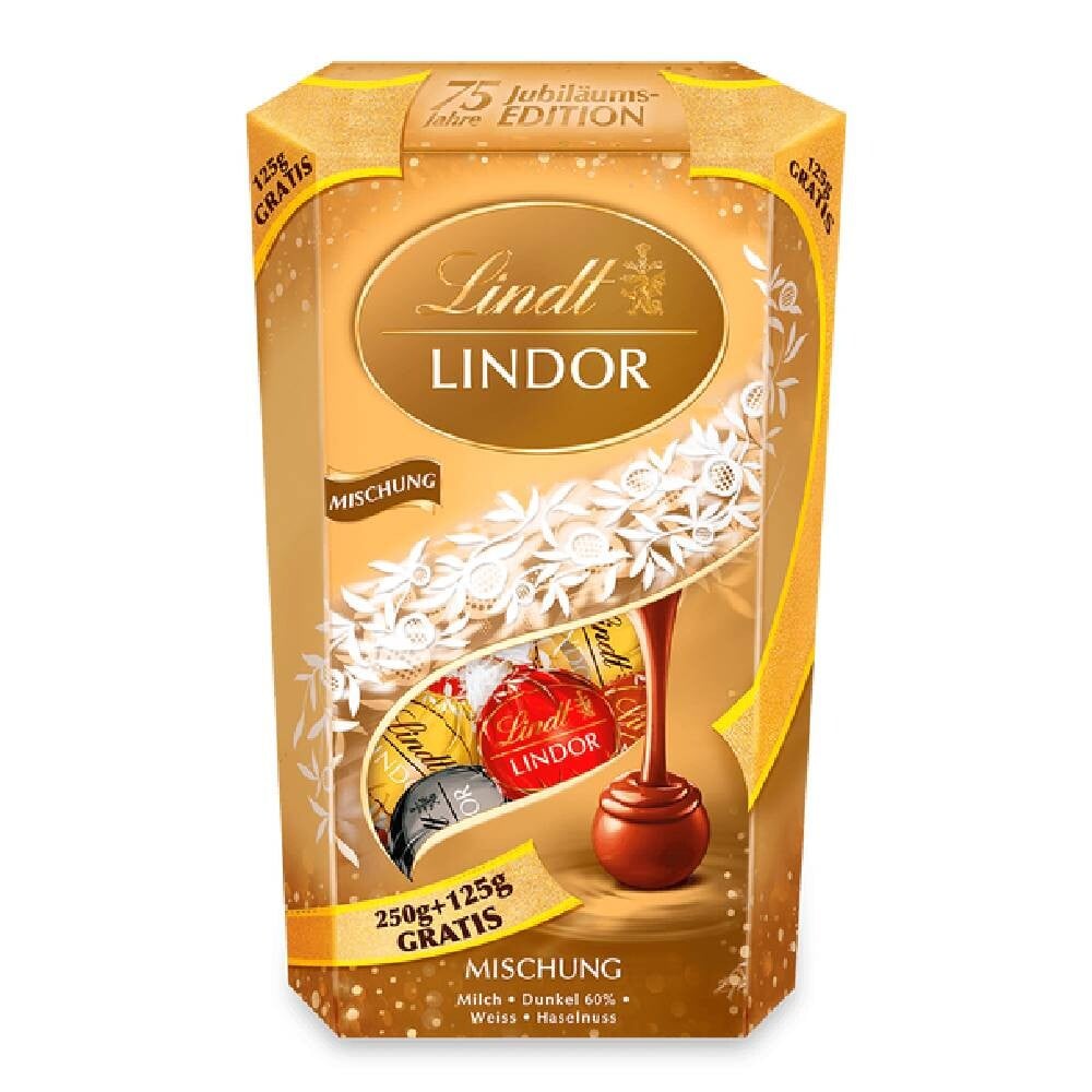 

Конфеты Lindt Lindor Cornet Mischung 75 Jahre Jubilaum, ассорти, 375г