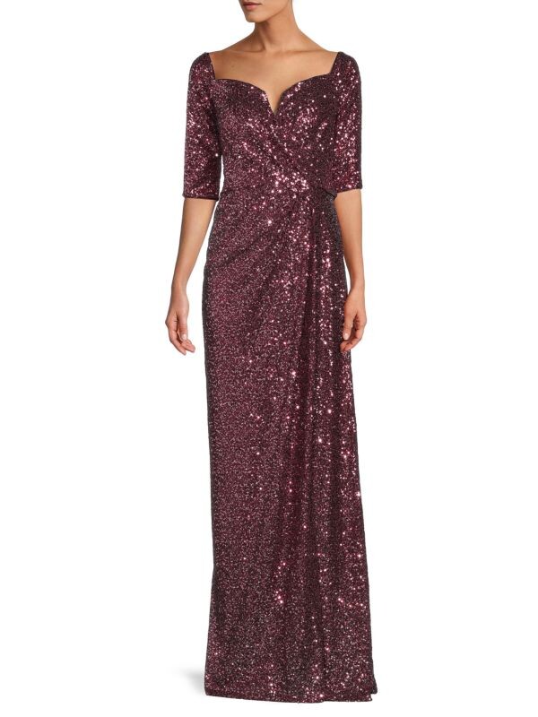 

Платье Rene Ruiz Collection с пайетками и завязками спереди, maroon