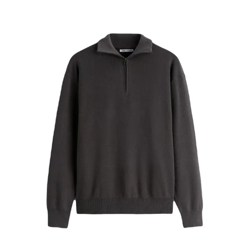 

Свитер ZARA High neck with zip, антрацитово-серый