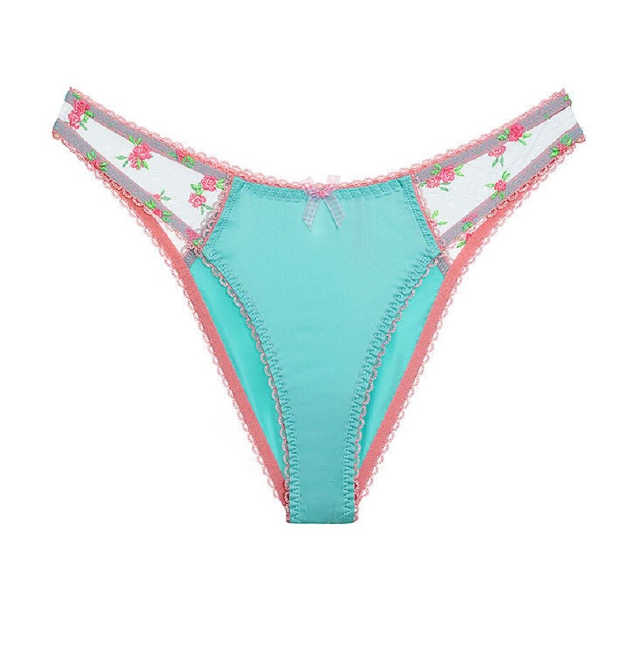 

Трусы For Love & Lemons Garden Party High-Waist, голубой
