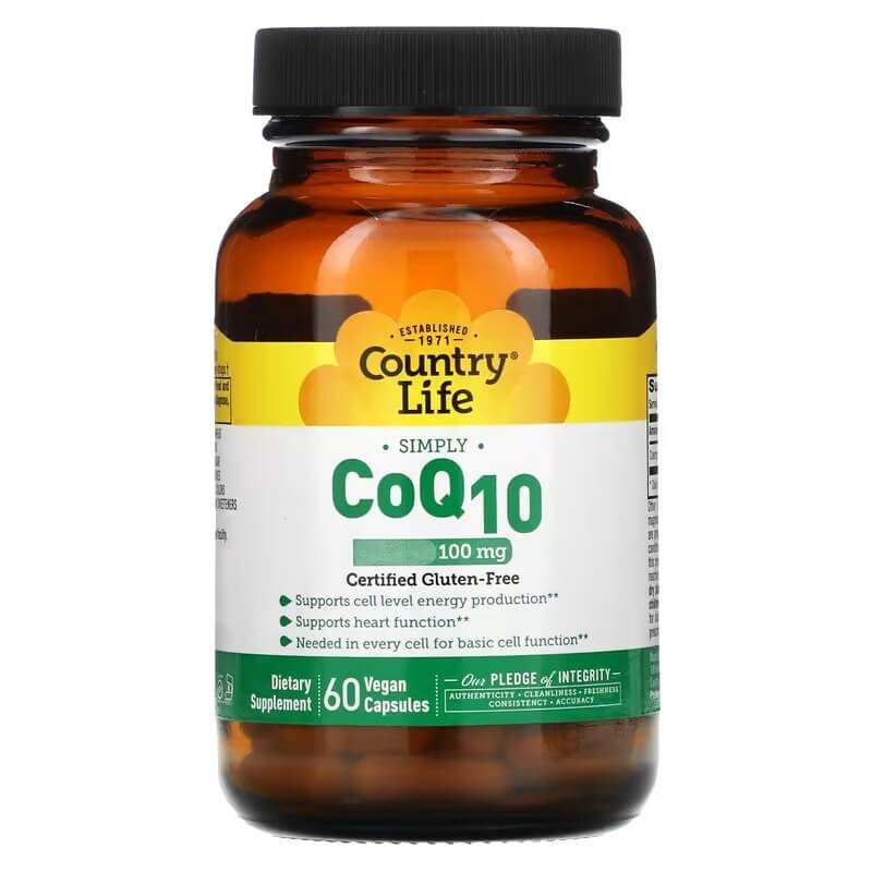 Коэнизм CoQ10 Country Life 100 мг, 60 капсул country life simply coq10 200 мг 60 растительных мягких таблеток