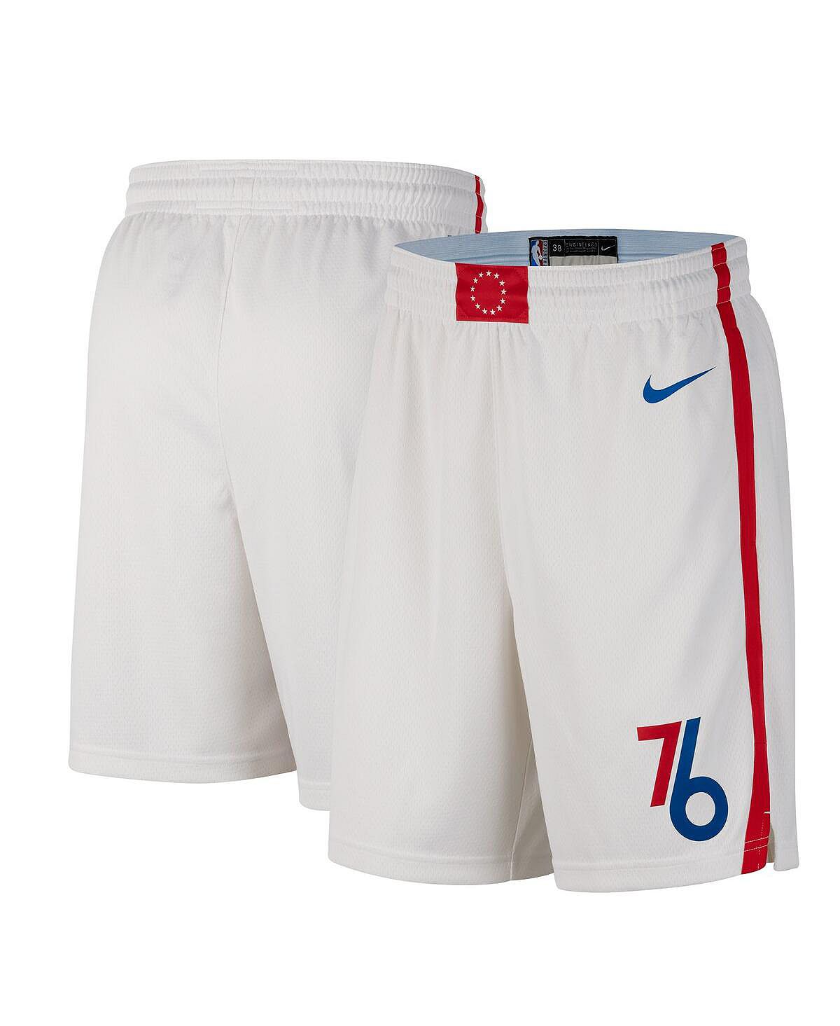 Мужские белые, синие шорты philadelphia 76ers 2022/23 city edition swingman Nike, мульти