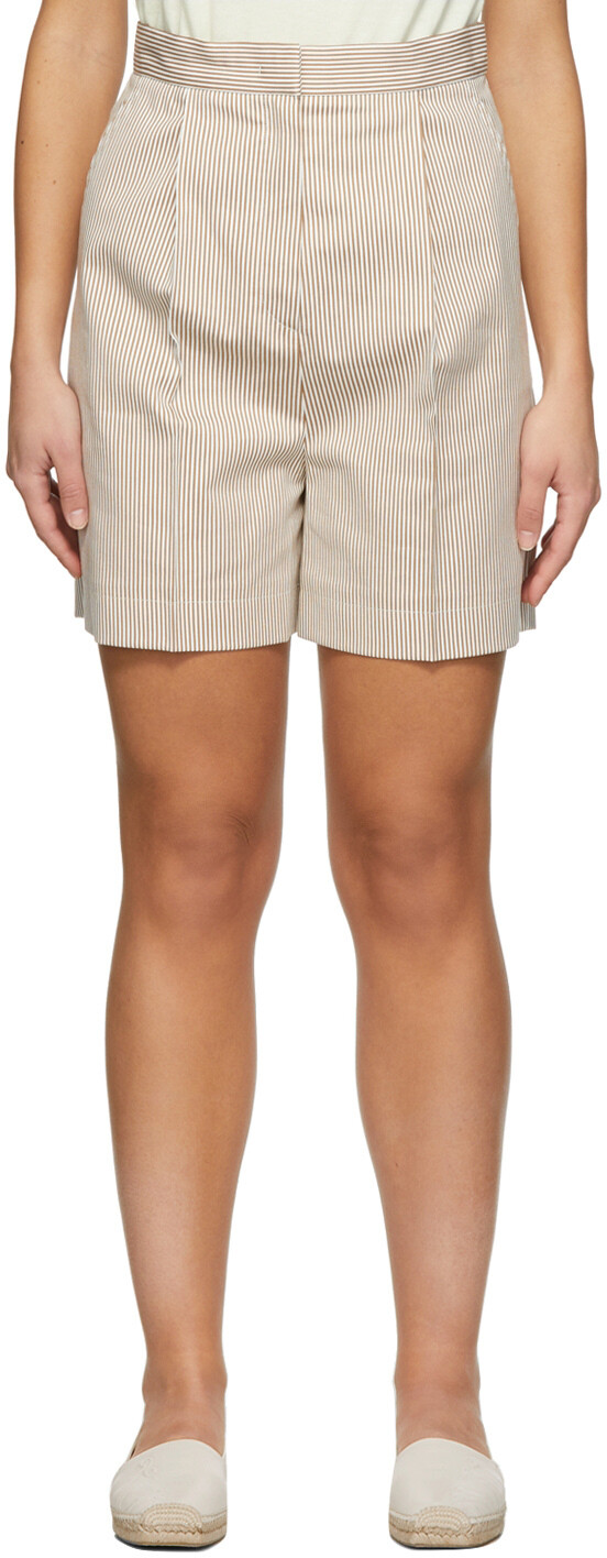 

Коричнево-белые шорты Zampino Max Mara