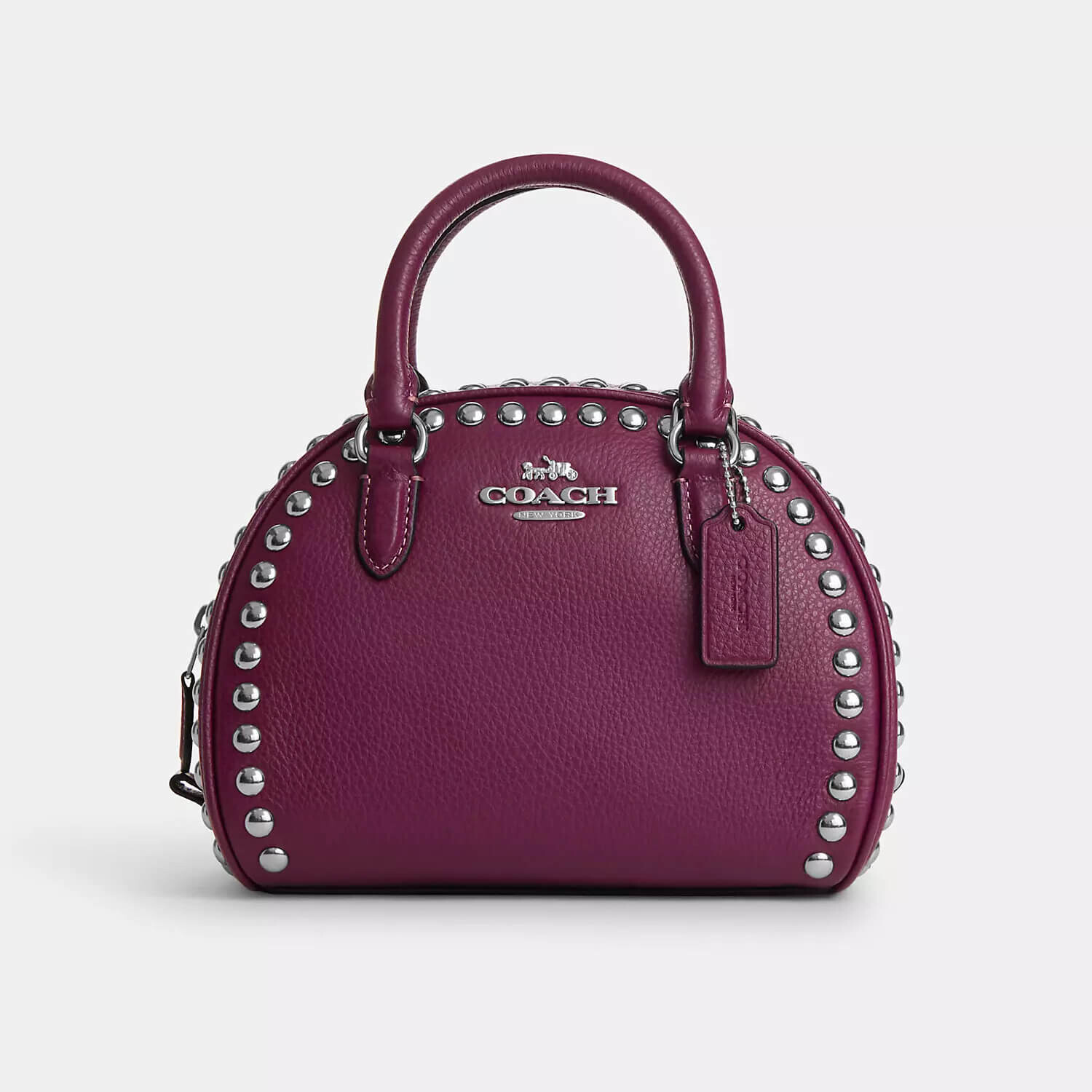 

Сумка Coach Outlet Rivet Sydney Shine Series, красновато-фиолетовый