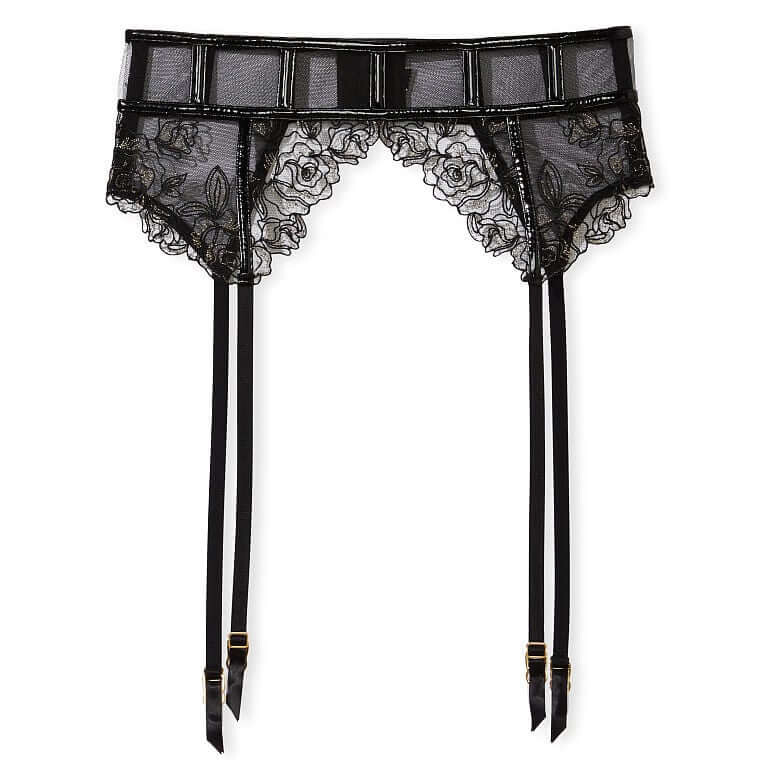 

Пояс для чулок Victoria's Secret Very Sexy Rose Embroidery, черный