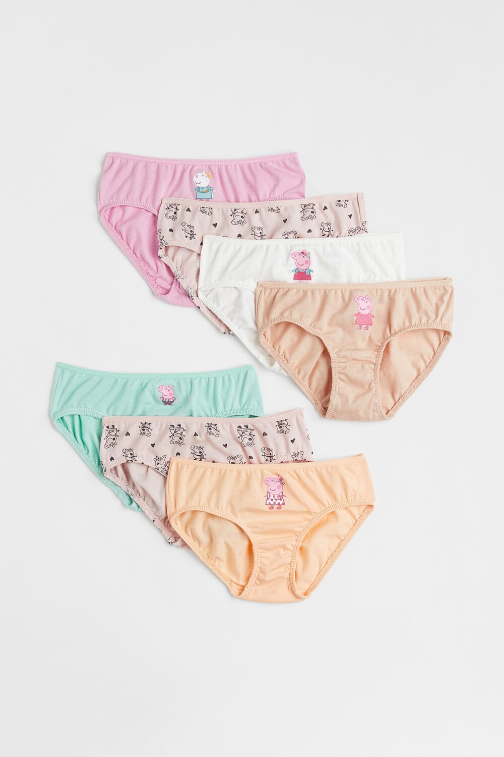 

7 пар хлопковых трусов H&M Peppa Pig, светло-желтый