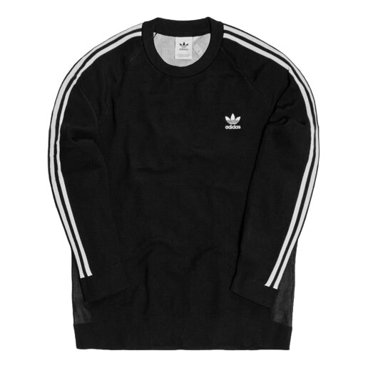 

Толстовка Adidas originals 3 Stripes Knit Crew Black White, Черный