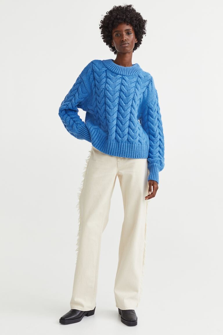 

Свитер косички H&M, синий