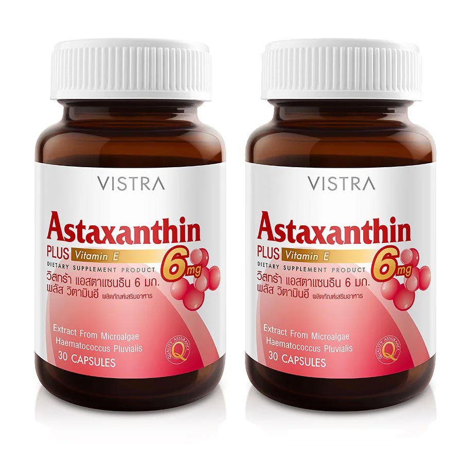 цена Пищевая добавка Vistra Astaxanthin 6 Mg Plus Vitamin E, 2 банки по 30 капсул
