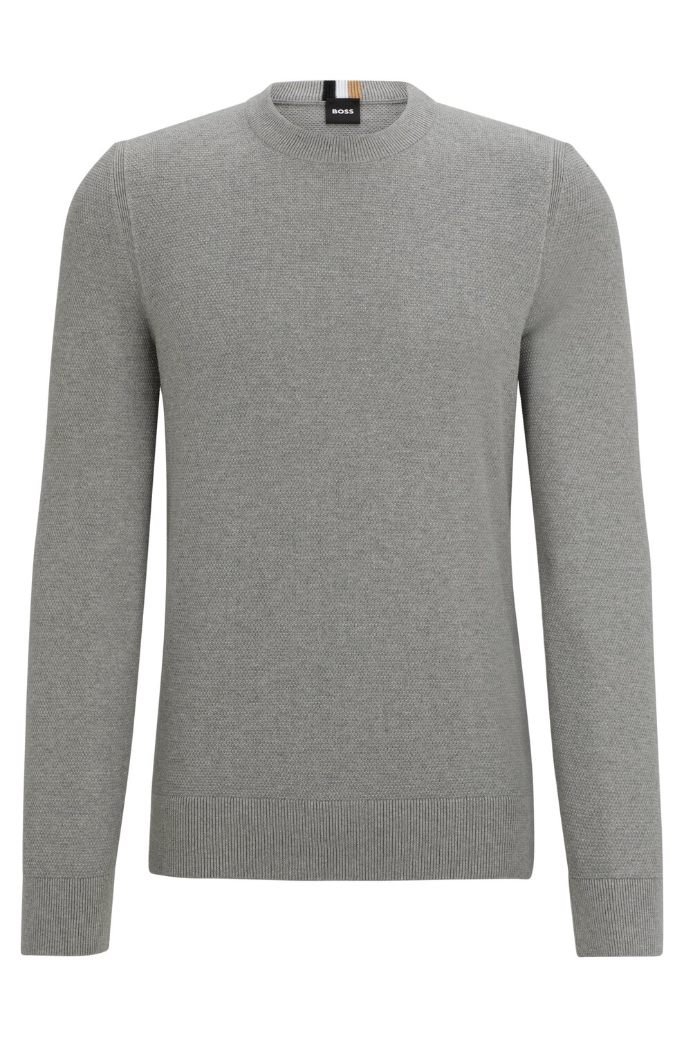 

Свитер Boss Micro-structured Crew-neck In Cotton, серый