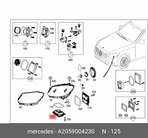 

Блок регулировки фары / control unit A2059004230 MERCEDES-BENZ