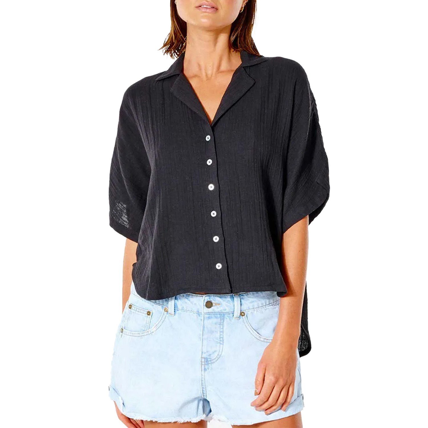 Рубашка Rip Curl Premium Surf Short-Sleeve, черный рубашка rip curl apex s s shirt цвет 3021 bone размер m