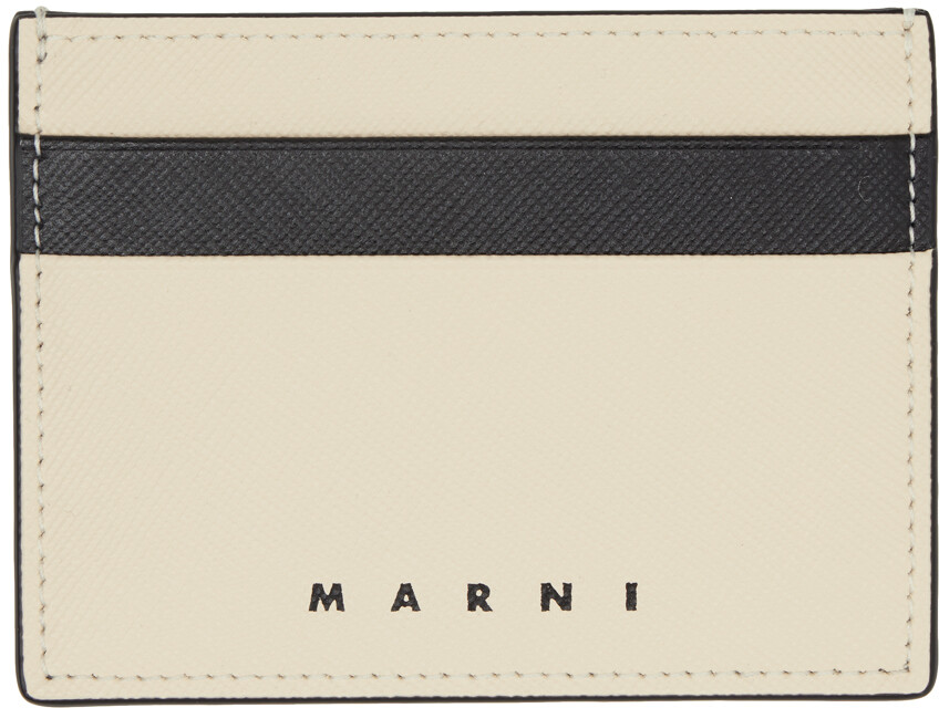 

Визитница из кожи Off-White и Black из сафьяновой кожи Marni