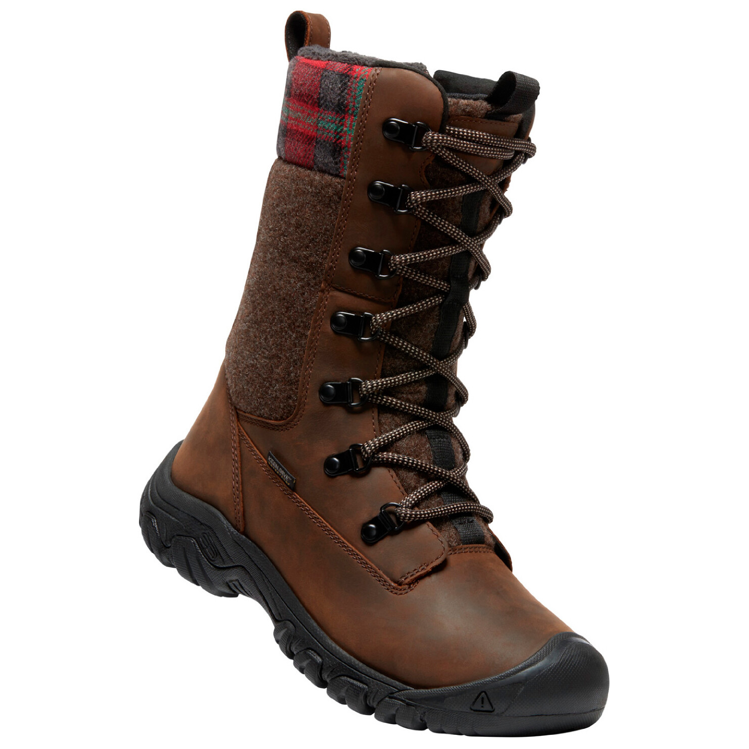 

Зимние ботинки Keen Women's Greta Tall Boot WP, цвет Brown/Red Plaid