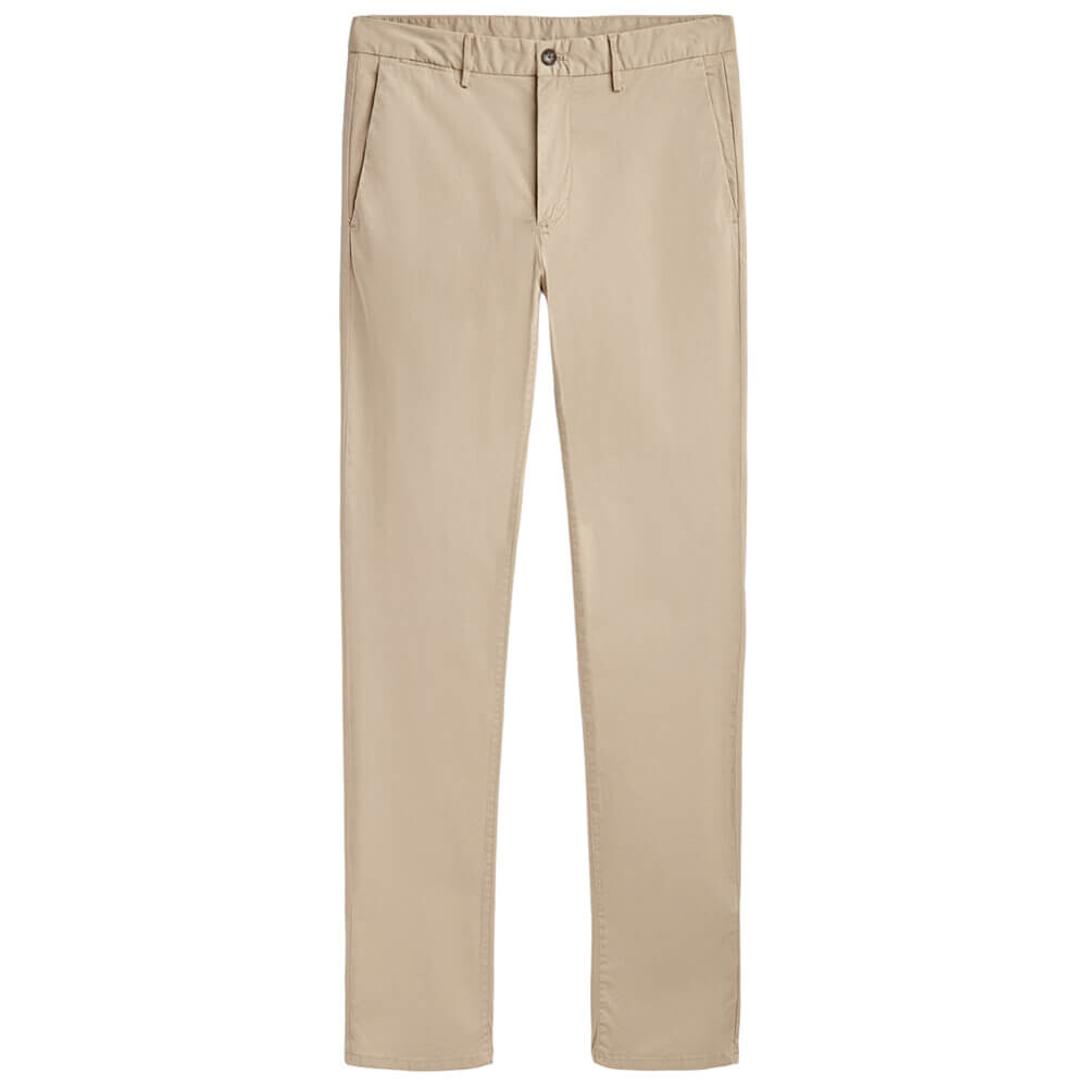 

Брюки-чинос Massimo Dutti Slim Fit Cotton Blend, бежевый