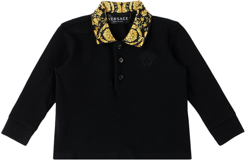

Черное поло Baby Barocco Versace
