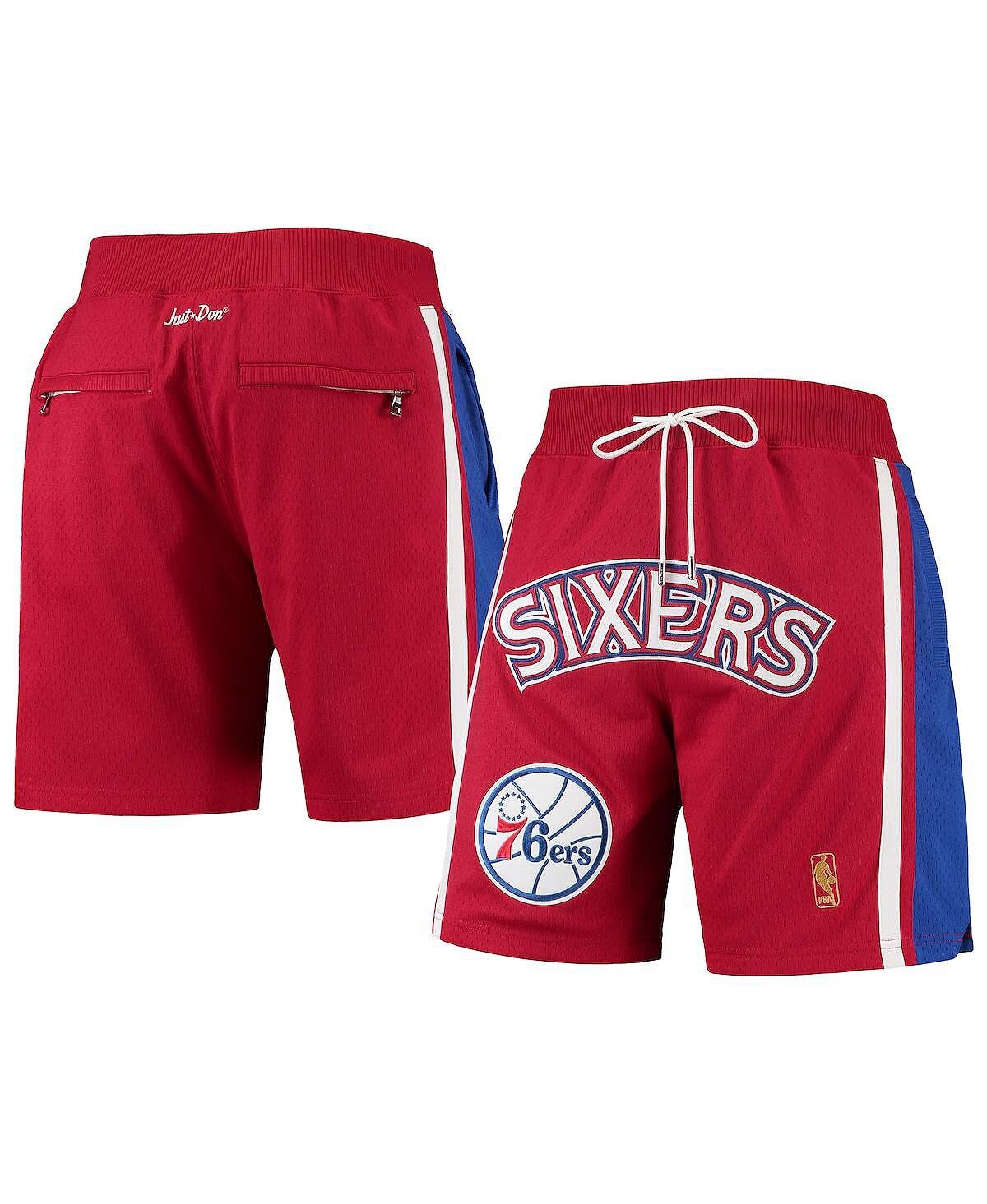 

Мужские красные шорты royal philadelphia 76ers 1996-97 hardwood classics just don authentic Mitchell & Ness, мульти