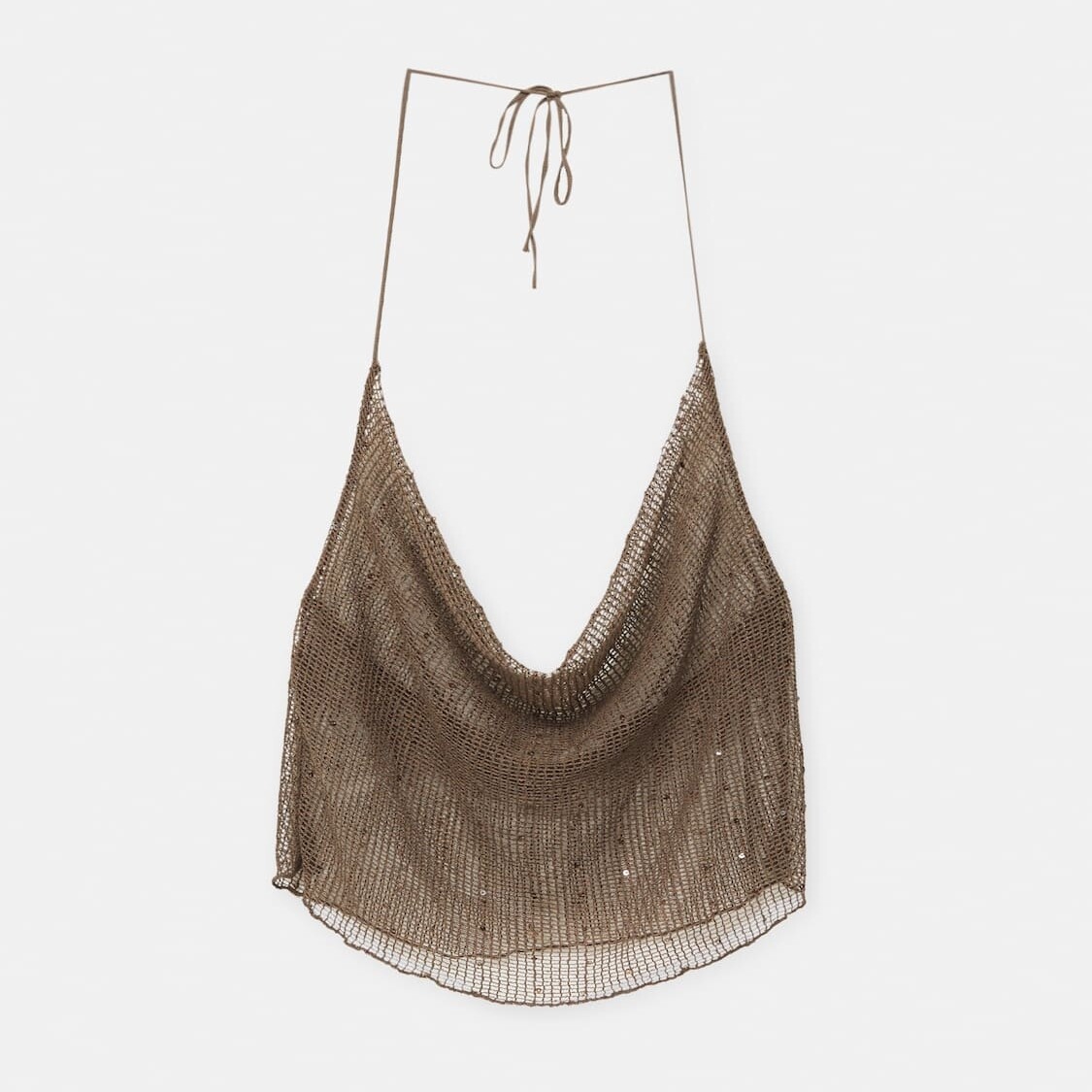 

Топ Pull&Bear Mesh With Sequinned Detail, коричневый