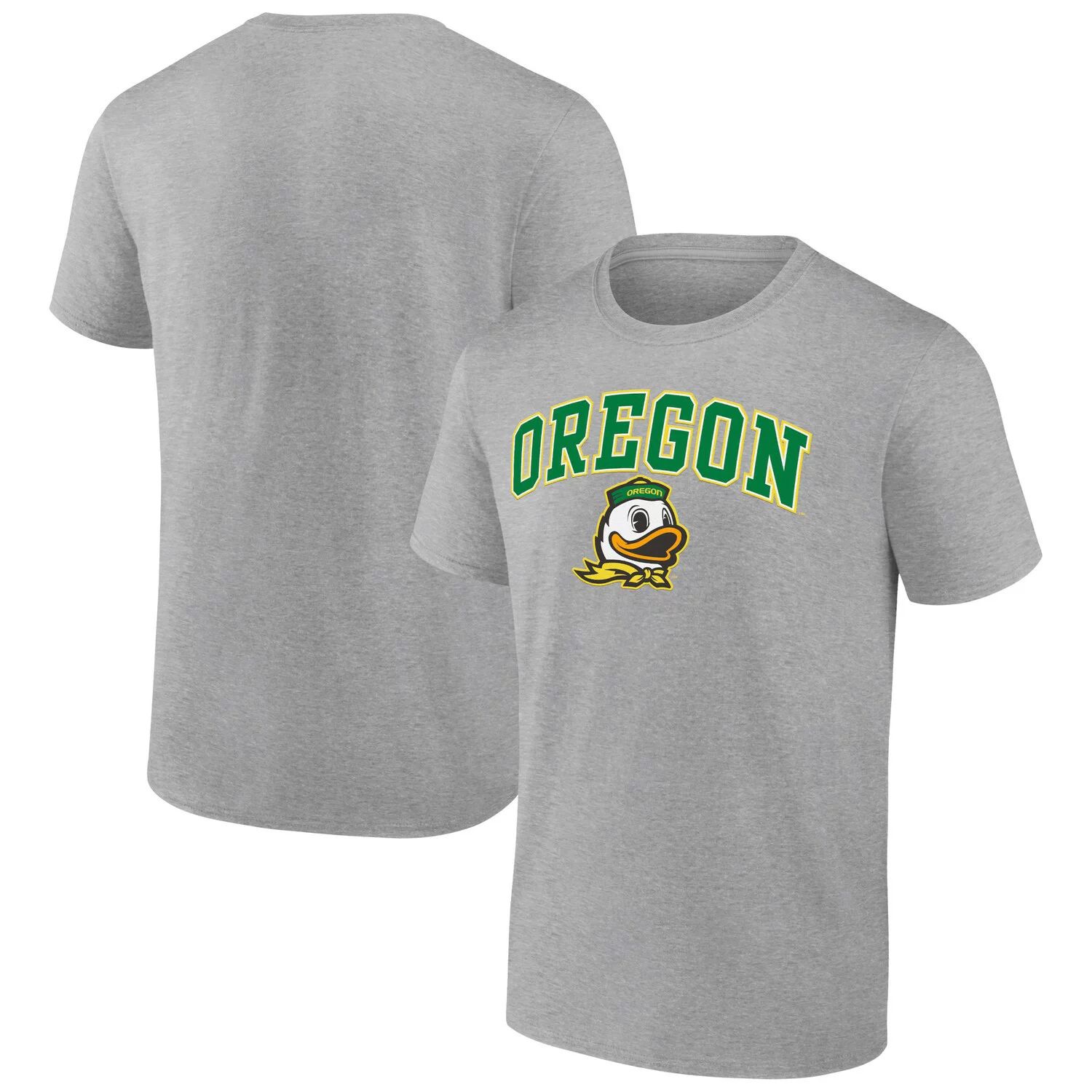 

Мужская серая футболка с логотипом Oregon Ducks Campus Fanatics, Серый