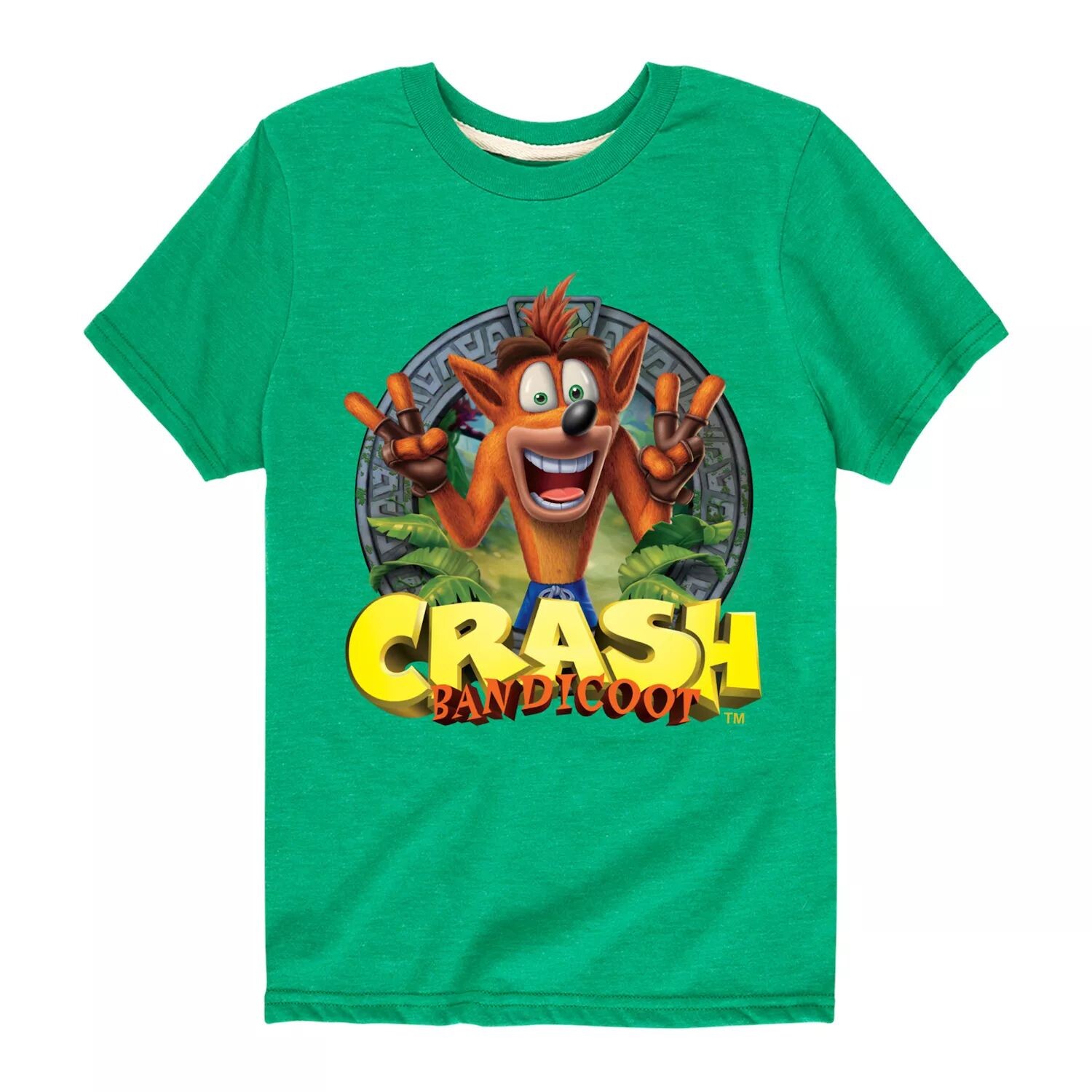 

Футболка с рисунком Crash Bandicoot Peace для мальчиков 8–20 лет Licensed Character, зеленый