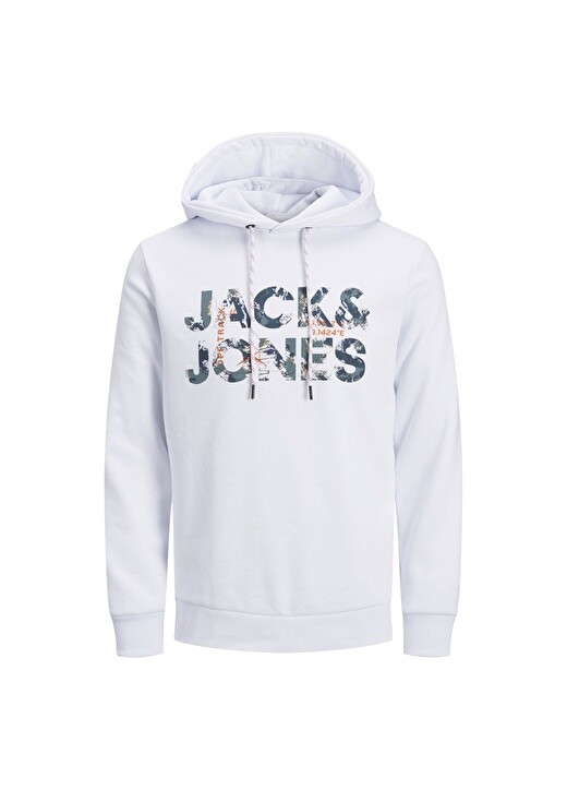 

Белая мужская толстовка с воротником с капюшоном Jack & Jones, Белый