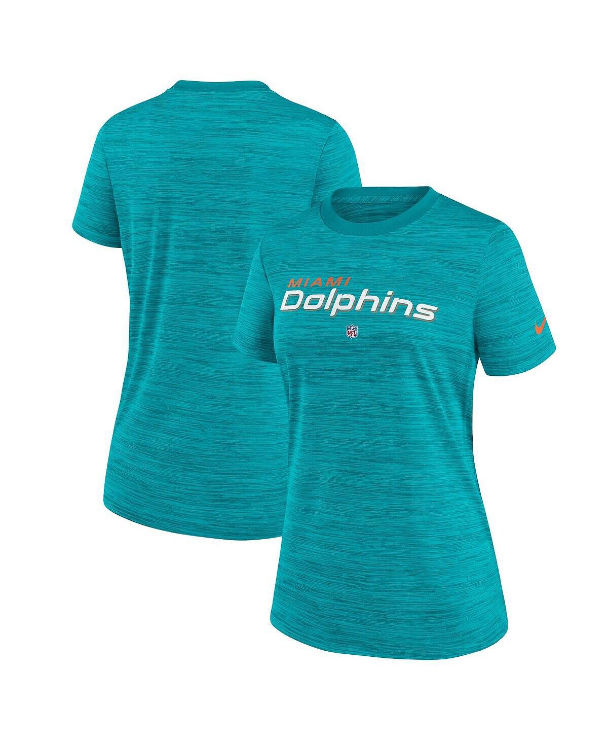 

Женская футболка Aqua Miami Dolphins Sideline Velocity Performance Nike