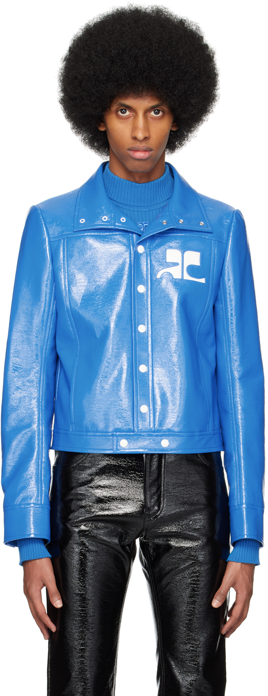 цена Синяя легендарная виниловая куртка Courrèges