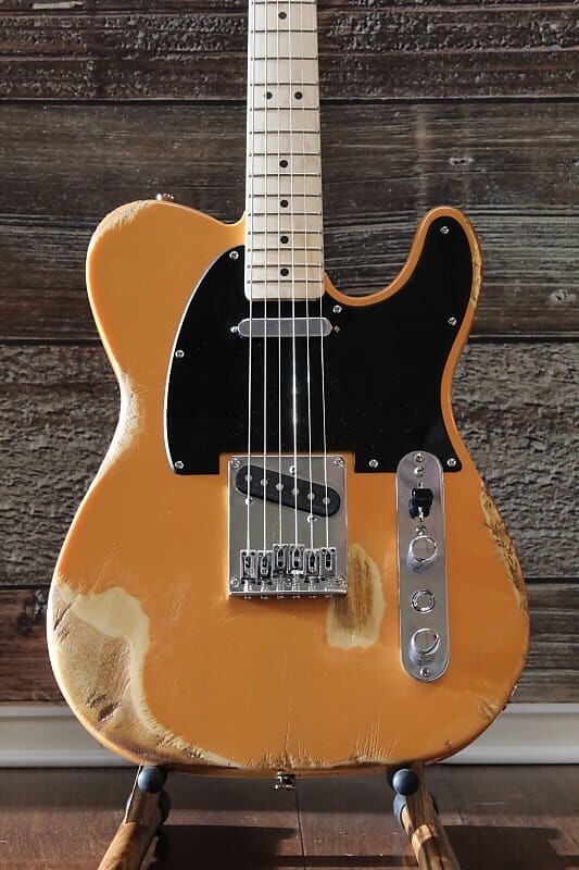 

Новый заказной телекастер Relic Squier FSR с кленовой накладкой на гриф цвета Butterscotch Blonde Telecaster