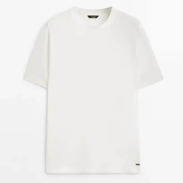 

Футболка Massimo Dutti Mercerised Cotton Pique, белый