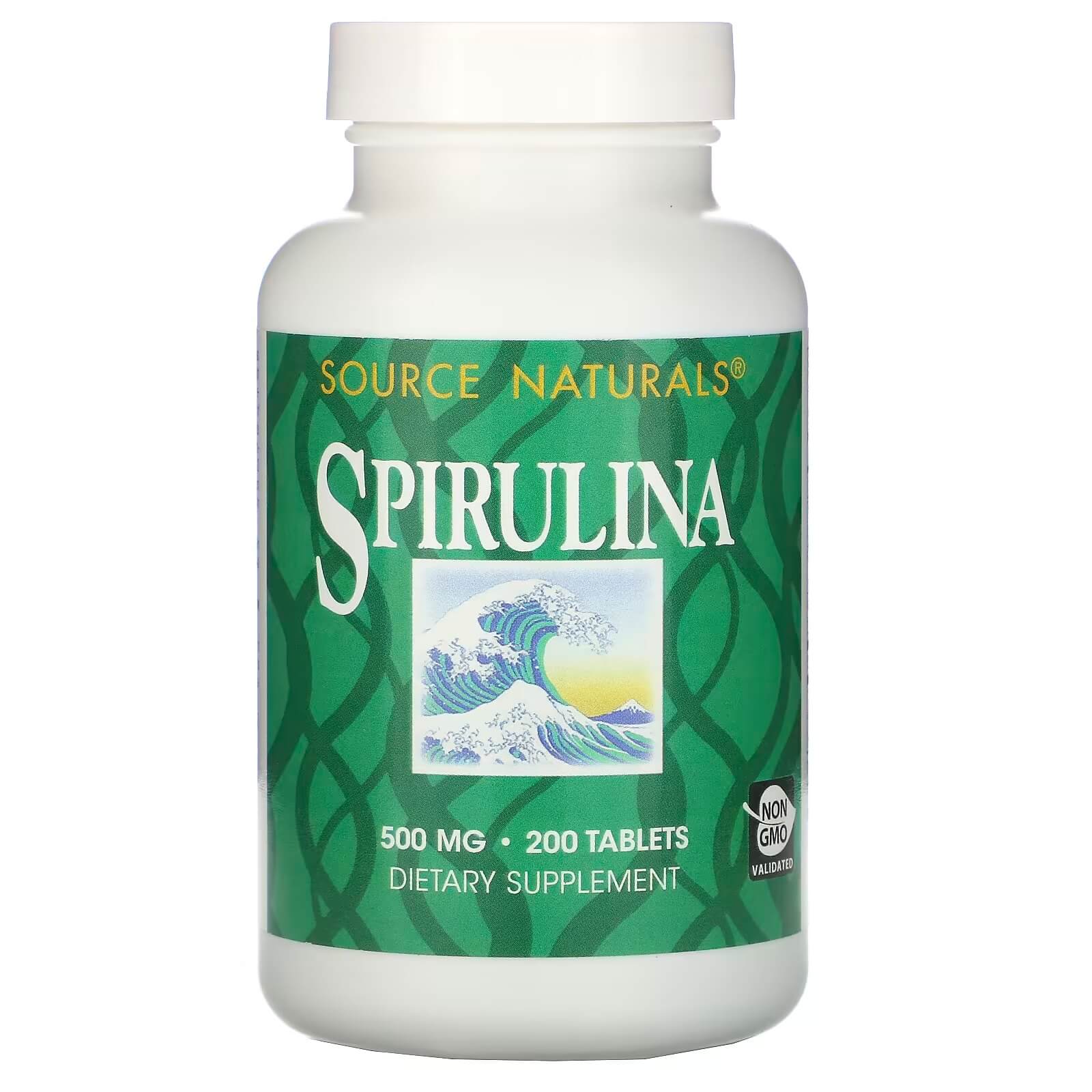 Спирулина 500 мг Source Naturals, 200 таблеток source naturals сине зеленые водоросли 200 таблеток
