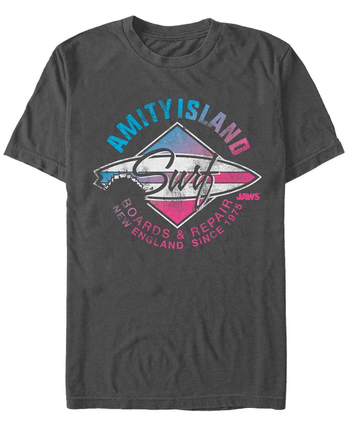 Мужская рваная футболка с коротким рукавом jaws amity island Fifth Sun, мульти