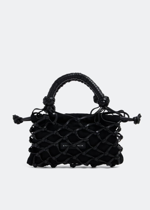 

Сумка-тоут STUDIO AMELIA Trellis knotted mini tote bag, черный