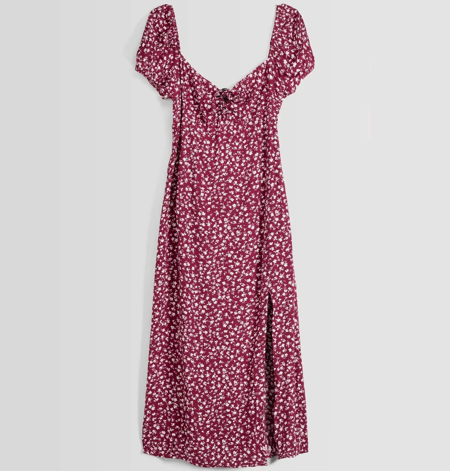 

Платье Bershka Midi With Tied Neckline, красный