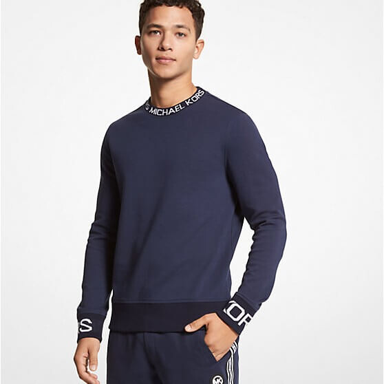 

Джемпер Michael Kors Logo Tape Cotton Blend, темно-синий