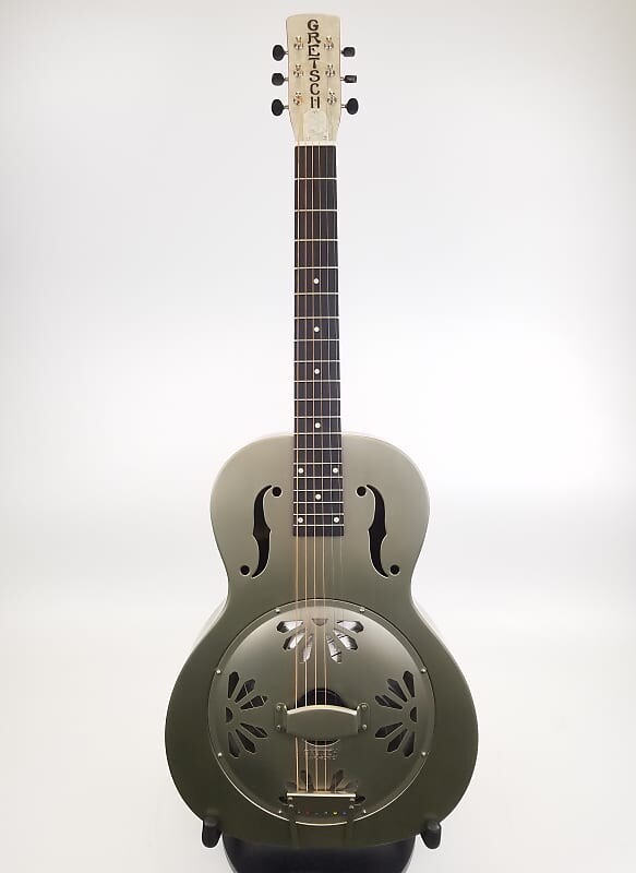 

Гитара Gretsch G9201 Honey Dipper с латунным резонатором и жестким футляром 2021 года эксплуатации, крыша насосной станции G9201 Honey Dipper Brass Resonator Guitar with Hard Case