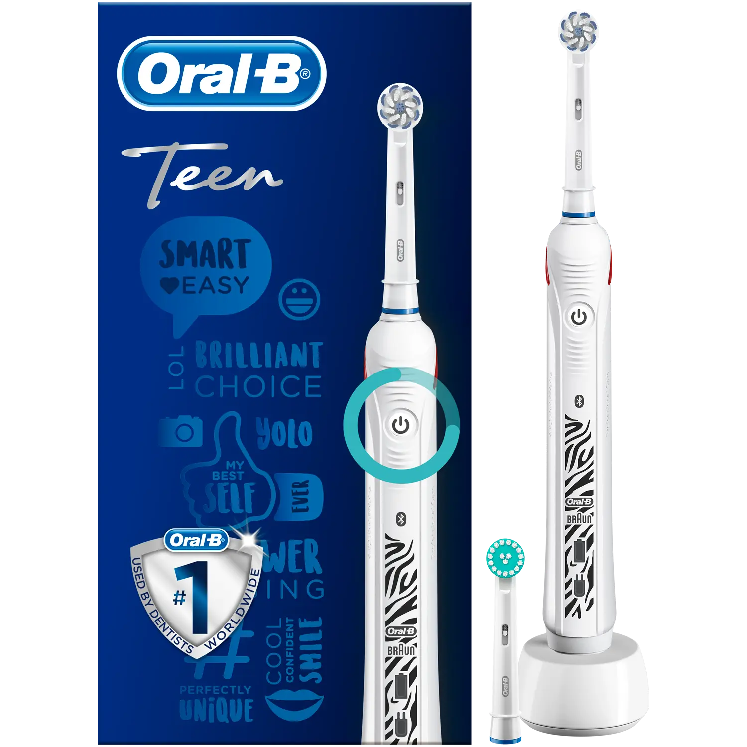 

Oral-B Teens белая аккумуляторная электрическая зубная щетка, 1 шт.