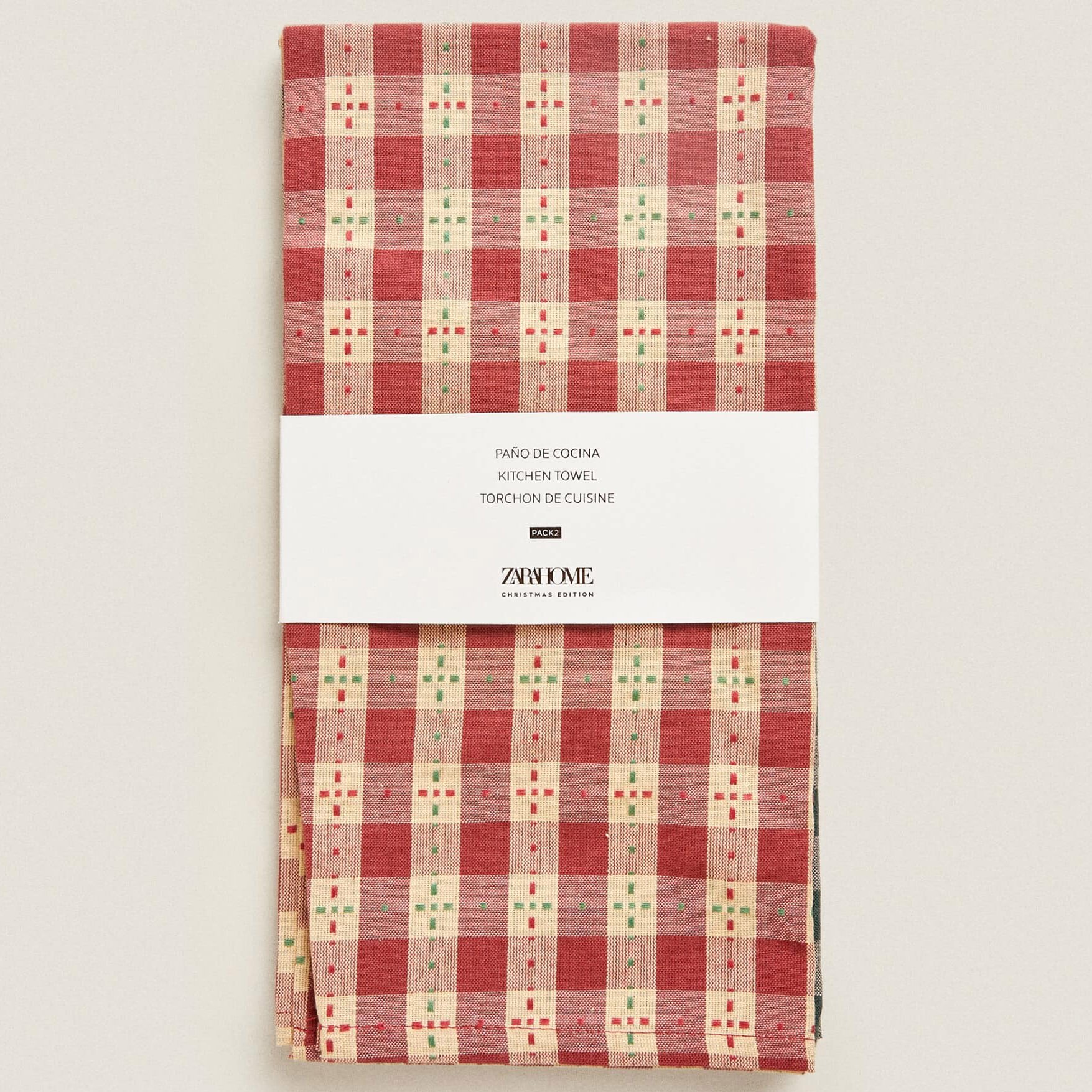 

Комплект полотенец Zara Home Christmas Tartan Cotton, 2 предмета, красный/зеленый